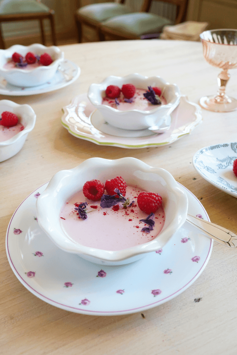 Raspberry Chamomile Panna Cotta
