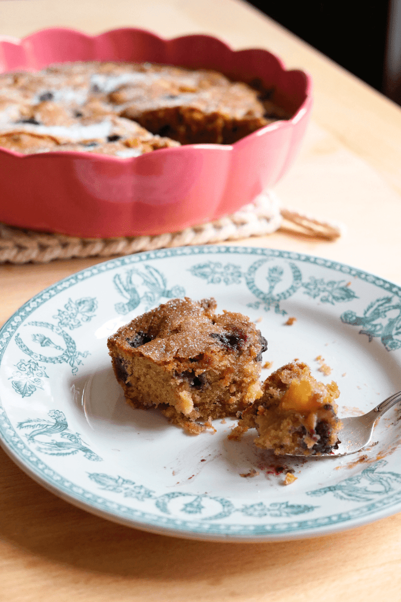 Blueberry Peach French Cake