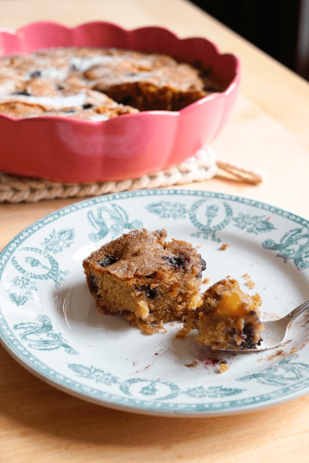 Emile Henry Blueberry Peach French Cake Recipe by Molly J