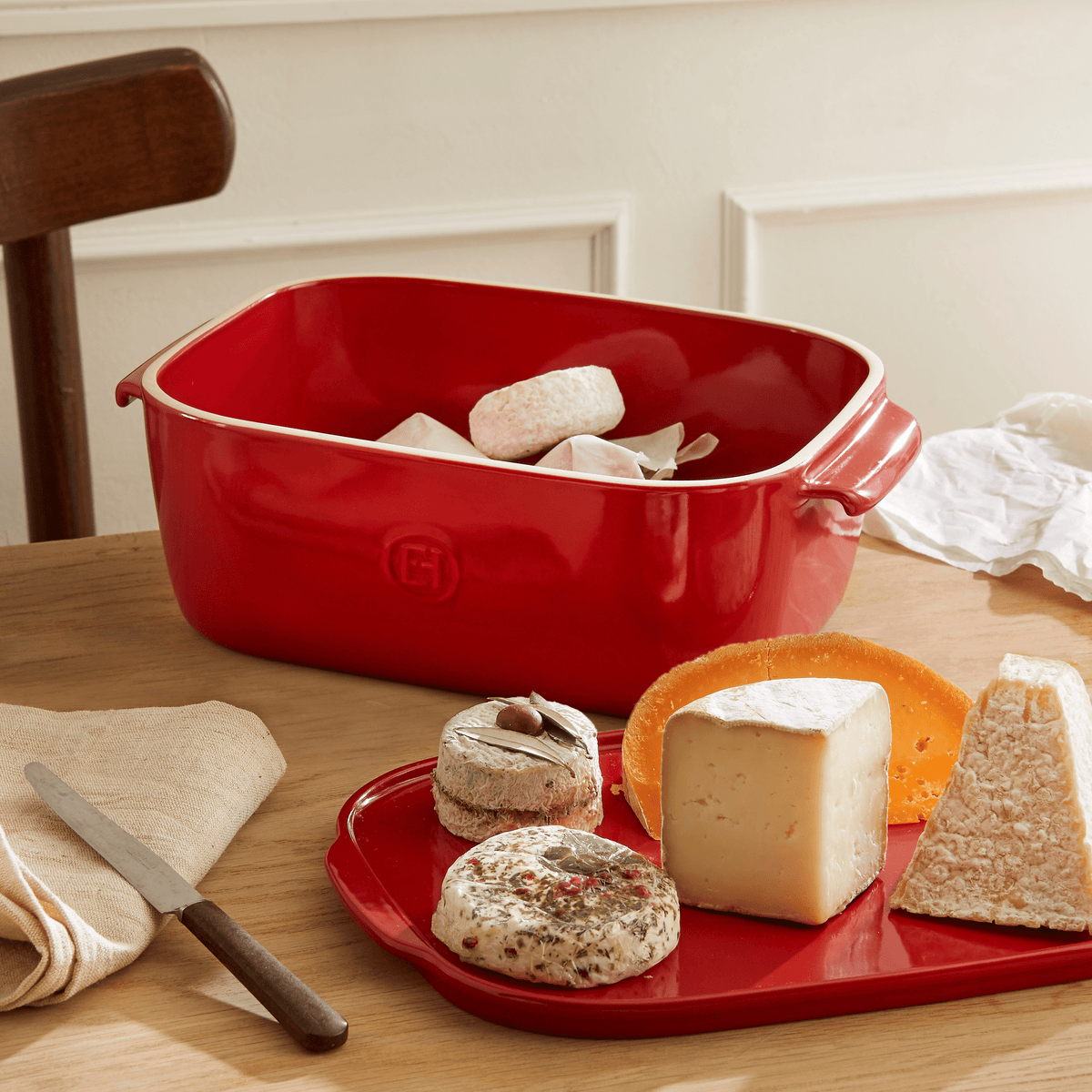 Cheese Box Storage Emile Henry USA = Burgundy