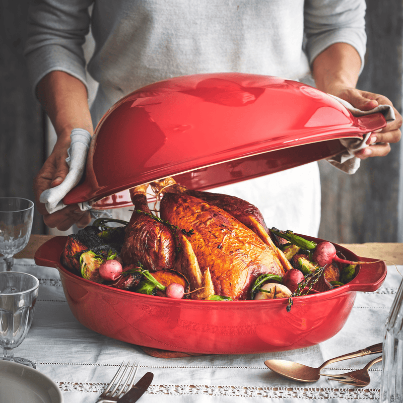 Emile Henry 赤 オーバル鍋29cm Emile Henry Ceramic Dutch Oven Second, Handcrafted in France since