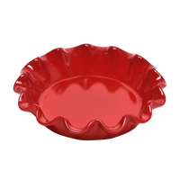 Ruffled Pie Dish Bakeware Emile Henry = Burgundy