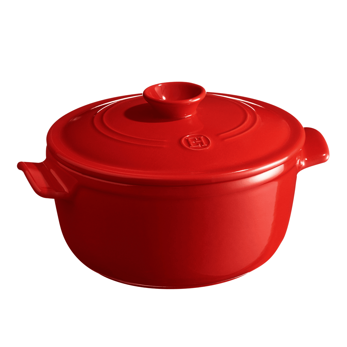 Round Dutch Oven Cookware Emile Henry USA Burgundy 2.6 qt.