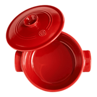 Round Dutch Oven Cookware Emile Henry USA Burgundy 2.6 qt.