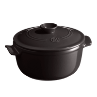 Round Dutch Oven Cookware Emile Henry USA Charcoal 2.6 qt.