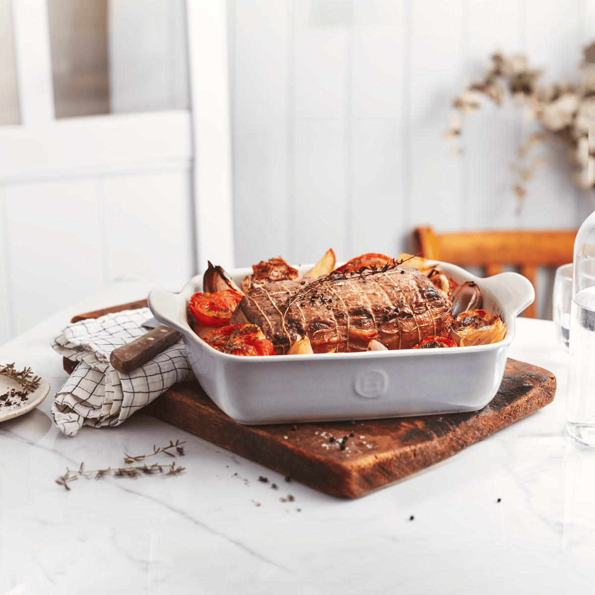 Modern Classics Square Baker Bakeware Emile Henry = Pearl Gray