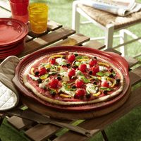 Ridged Pizza Stone Specialized Tools Emile Henry USA Burgundy