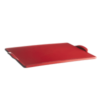 Rectangular Pizza Stone On The Barbeque Emile Henry USA Burgundy