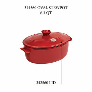 Emile Henry USA Oval Stewpot - Replacement Lid Oval Stewpot - Replacement Lid Replacement Parts Emile Henry 6.3 Qt Burgundy 