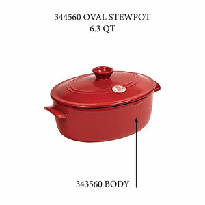 Emile Henry USA Oval Stewpot - Replacement Body Oval Stewpot - Replacement Body Replacement Parts Emile Henry 6.3 Qt Burgundy 