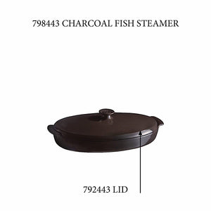 Emile Henry USA Fish Steamer - Replacement Lid Fish Steamer - Replacement Lid Replacement Parts Emile Henry Charcoal 