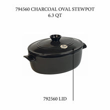 Emile Henry USA Oval Stewpot - Replacement Lid Oval Stewpot - Replacement Lid Replacement Parts Emile Henry 6.3 Qt Charcoal  Product Image 2