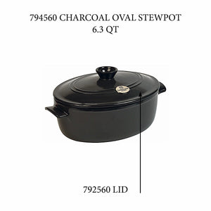 Emile Henry USA Oval Stewpot - Replacement Lid Oval Stewpot - Replacement Lid Replacement Parts Emile Henry 6.3 Qt Charcoal 
