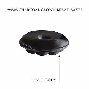 Emile Henry USA Crown Bread Baker - Replacement Body Crown Bread Baker - Replacement Body Replacement Parts Emile Henry Charcoal 