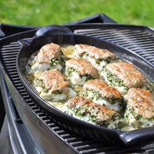 Emile Henry USA Oval Grill Pan (EH Online Exclusive) Oval Grill Pan (EH Online Exclusive) On The Barbeque Emile Henry  Product Image 4