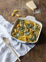 Spinach Pasta Gratin with Blue Cheese Sauce by Ladycoquillette