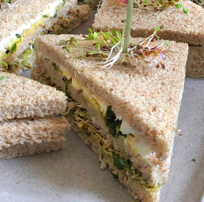 Avocado Club Sandwich with Feta & Red Cabbage Sprouts