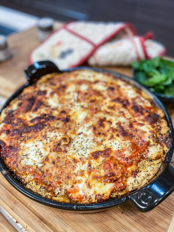 Deep Dish Pepperoni & Mushroom Pizza by Gustus Vitae