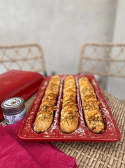 Goat's Cheese Fougasse Baguettes by Gustus Vitae