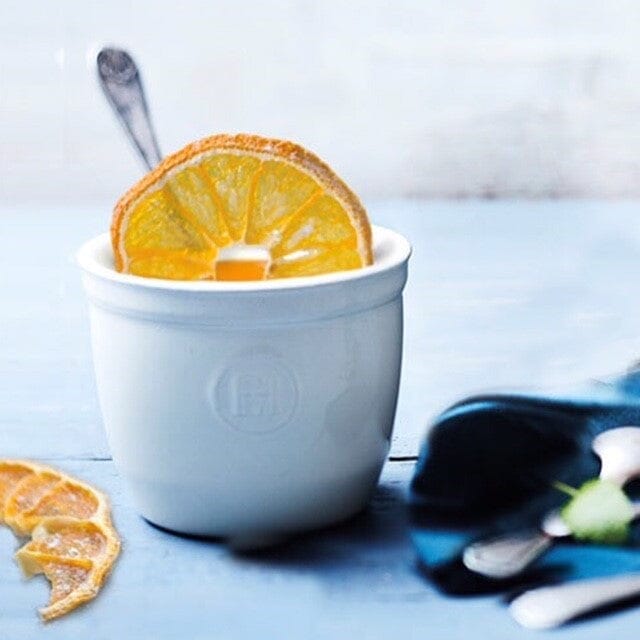 Pear Panna Cotta with Orange Coulis