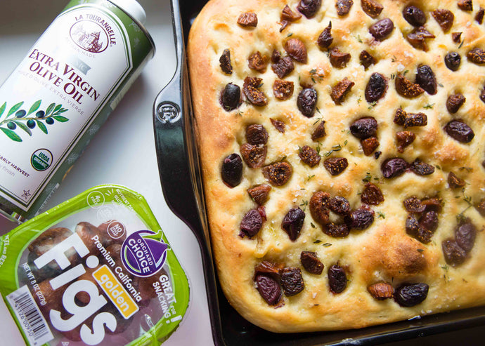 Fig Focaccia with Olives and Thyme