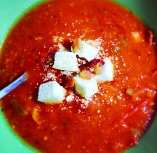 Roasted Tomato and Crouton Soup