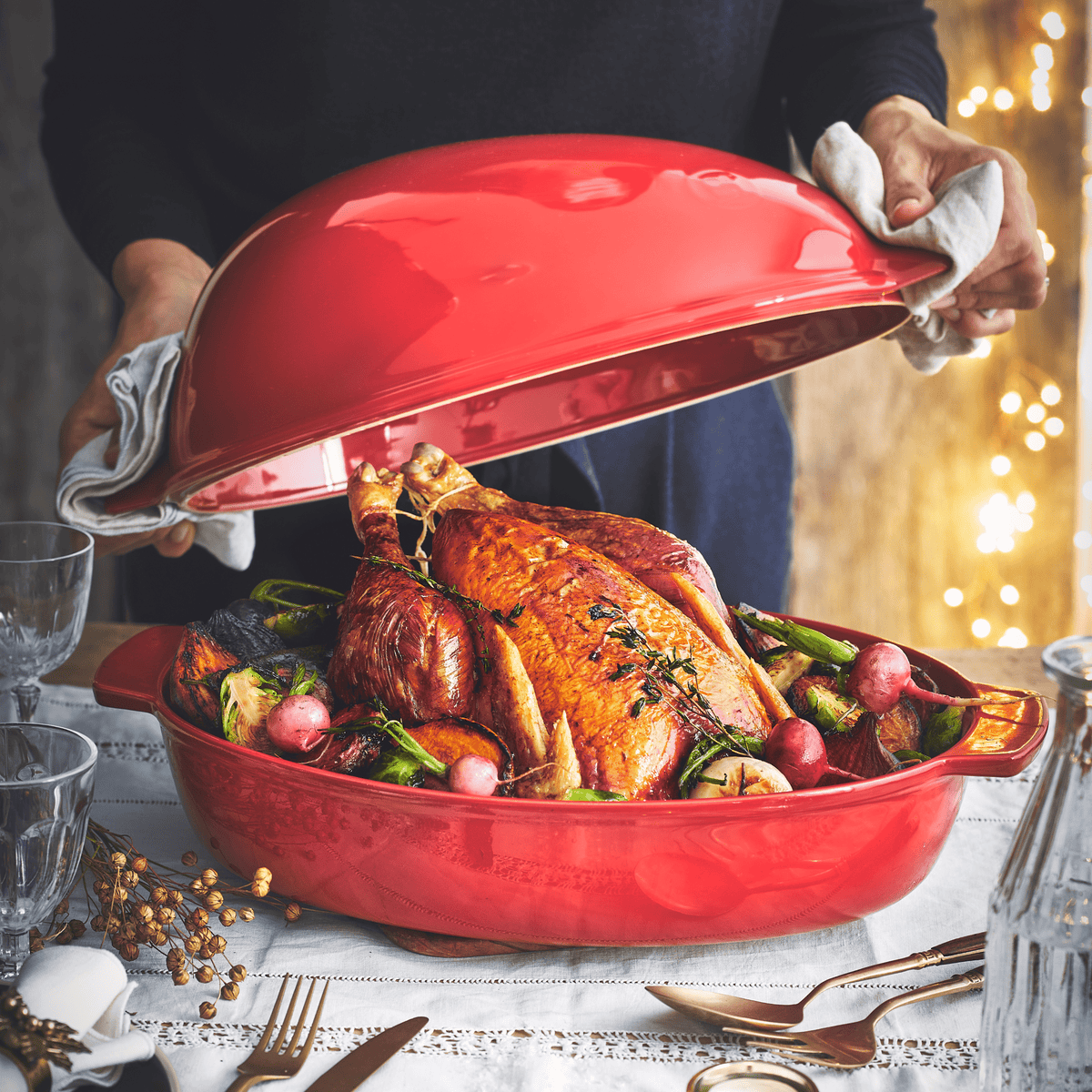 Emile Henry Large Roaster, Burgundy