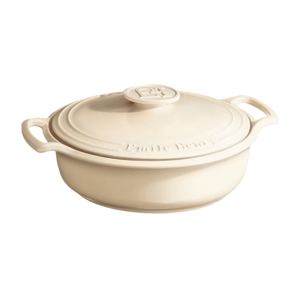 Emile Henry 白いセラミック型抜き 料理型 パテ用 Emile Henry SUBLIME 4 qt. Ceramic Lightweight Braiser, Handcrafted