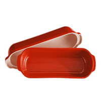 Emile Henry Limited Edition Pullman Long Loaf Bread Baker in Poppy Red