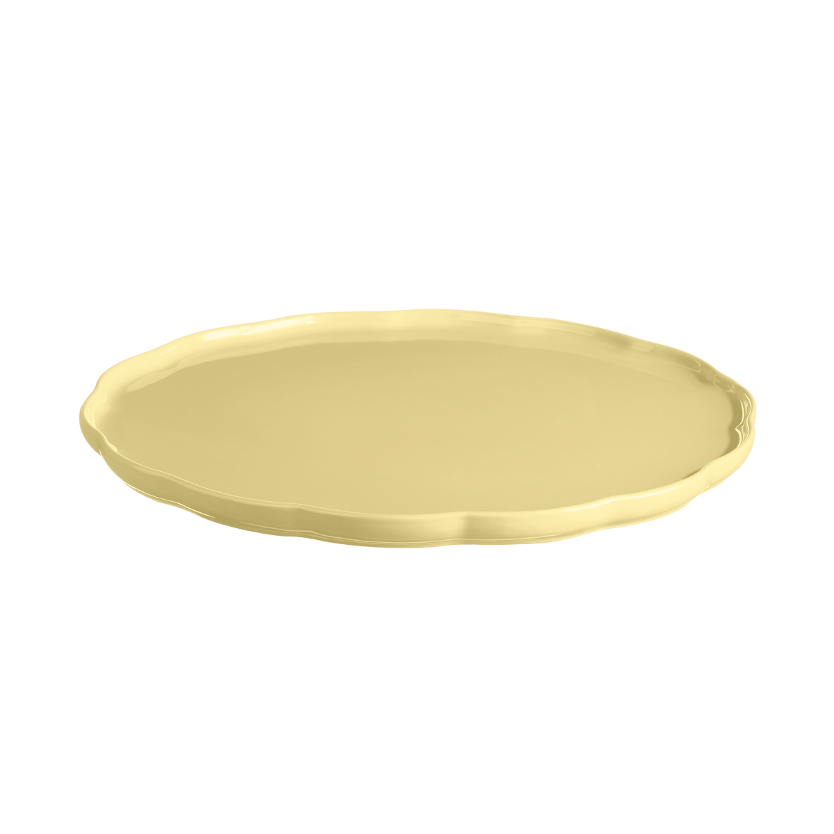 Emile Henry Madeleine Round Serving Platter Vanilla