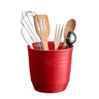 emile henry ceramic utensil pot, burgundy