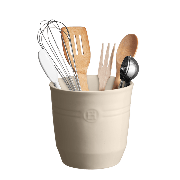 emile henry ceramic utensil pot, clay