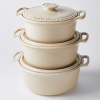 Sublime Dutch Oven Cookware Emile Henry USA Crème 4 qt 