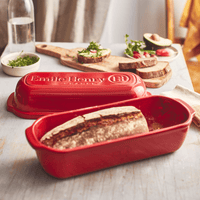 Emile Henry Limited Edition Pullman Long Loaf Bread Baker in Poppy Red