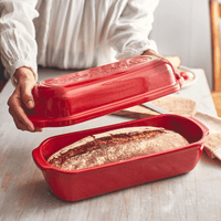 Emile Henry Limited Edition Pullman Long Loaf Bread Baker in Poppy Red