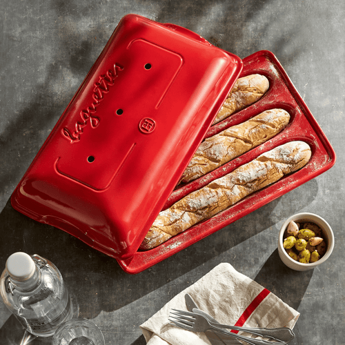 Baguette Baker Bakeware Emile Henry USA Burgundy 