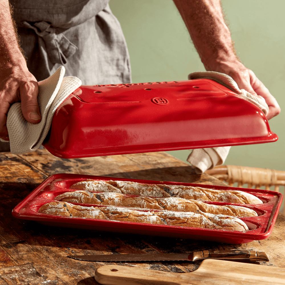 Emile Henry エミール・アンリ パン焼き器 バゲットベイカー 3本焼き Emile Henry エミール・アンリ パン焼き器 バゲットベイカー 3本焼き