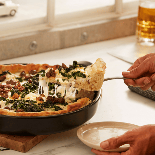 Deep Dish Pizza Pan On The Barbeque Emile Henry USA Charcoal 