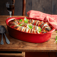 The Right Dish Oval Oven Dish Bakeware Emile Henry = Burgundy 