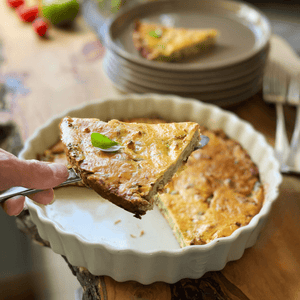 Emile Henry Ceramic Tart Dish | 11.6" French-Made Oven-to-Table Baking Dish In White