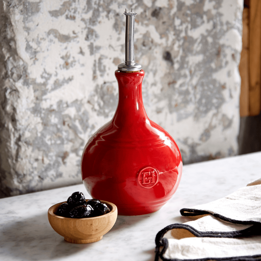 フランス　エミールテシエ　シュガーポット　シュクリエ Emile Henry Ceramic Vinegar Cruet, Handcrafted in France since