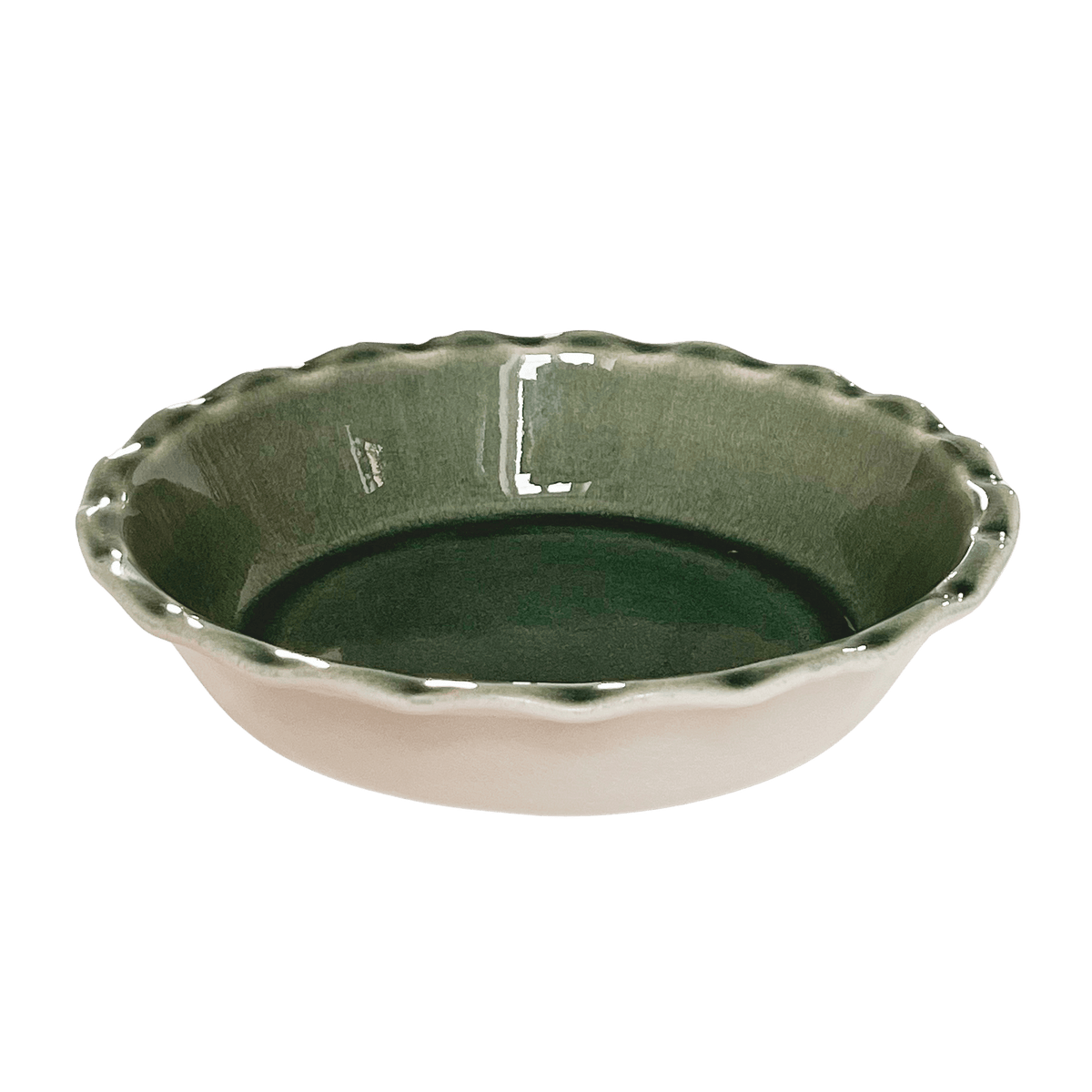 emile henry limited edition 175th anniversary pie dish, green_ivory