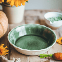 emile henry limited edition 175th anniversary pie dish, green_ivory