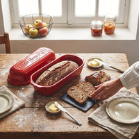 Emile Henry Limited Edition Pullman Long Loaf Bread Baker in Poppy Red