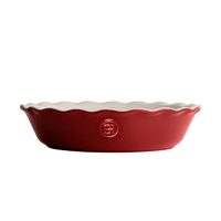 emile henry usa bakeware ribbed pie dish rouge