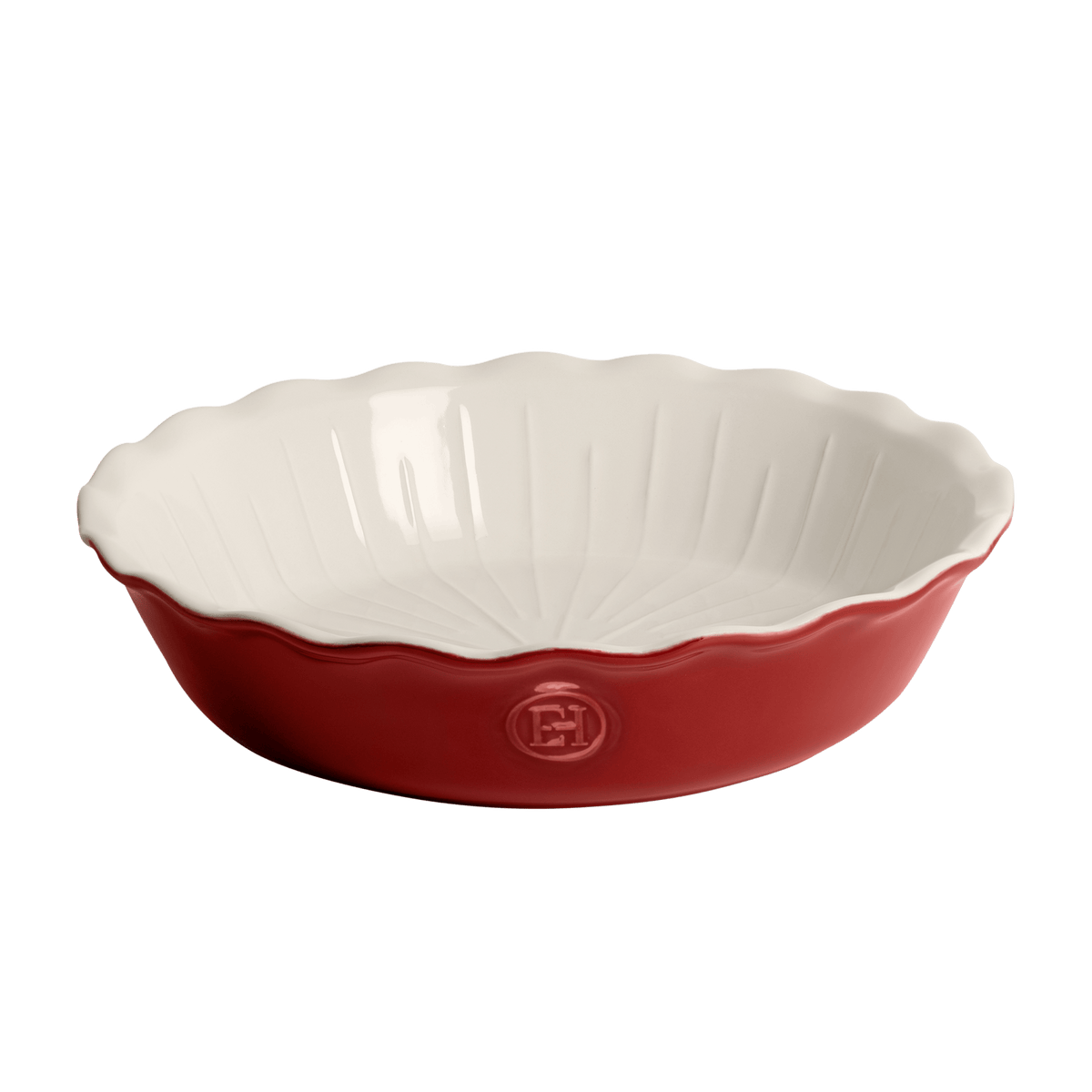emile henry usa bakeware ribbed pie dish rouge