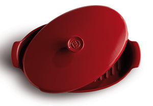 Emile Henry Oval Covered Baker / Fish Steamer Color: Burgundy