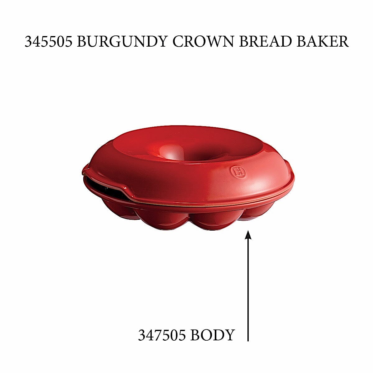 Crown Bread Baker - Replacement Body Replacement Parts Emile Henry Burgundy 