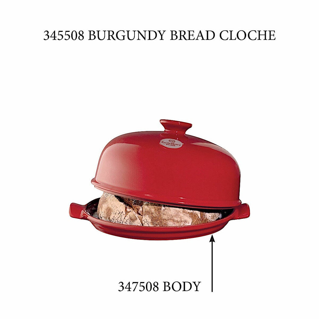 Emile Henry 13.2 x 11.2 x 7 Inch Round Ceramic Bread Maker Cloche,  Burgundy, 1 Piece - Foods Co.