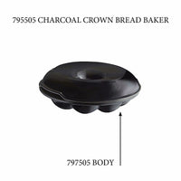 Crown Bread Baker - Replacement Body Replacement Parts Emile Henry Charcoal 